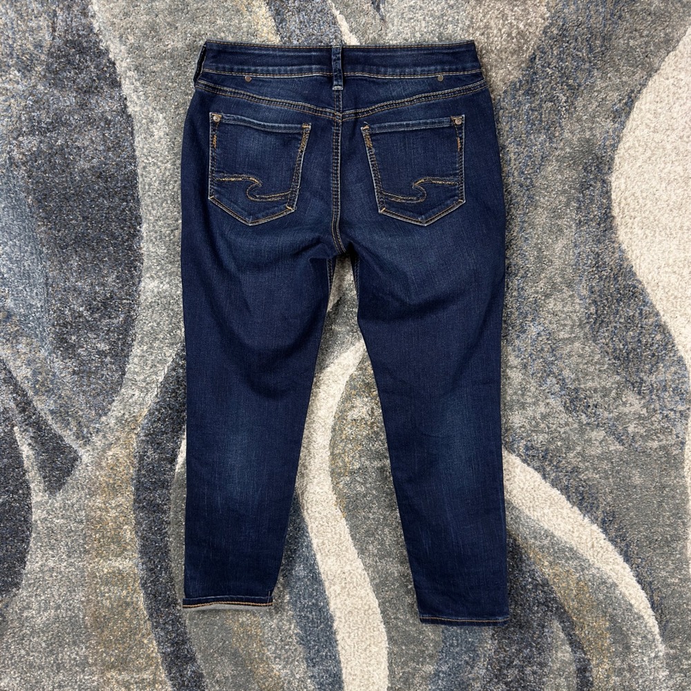 Silver Jeans Co Suki Skinny Crop Dark Wash Denim Jeans W28 L25 L43969SSX404